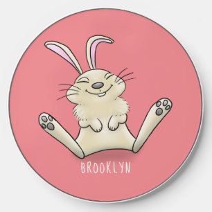 Cute bunny rabbit cartoon illustration wireless charger