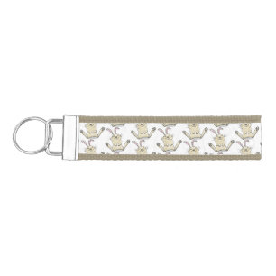 Cute bunny rabbit cartoon illustration wrist keychain