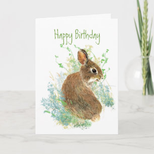 Cute Bunny Rabbit Child's Happy Birthday Animal Card