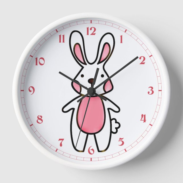 Cute Bunny Rabbit  Clock (Front)