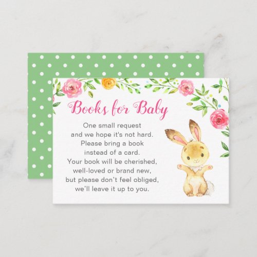 Cute Bunny Rabbit Colorful Books for Baby Library Enclosure Card