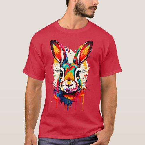 Cute Bunny Rabbit Colourful Rabbit T_Shirt