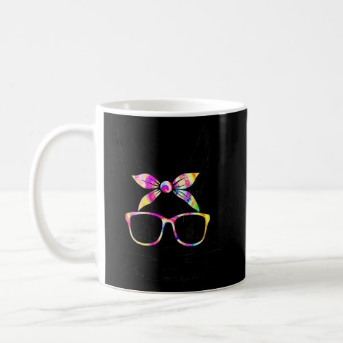 Cute Bunny Rabbit Face Tie Dye Glasses Girl Happy  Coffee Mug