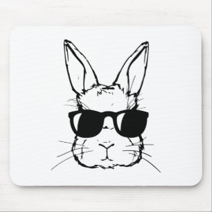 Cute Bunny Rabbit Face Tie Dye Gles Girl Happy Eas Mouse Pad