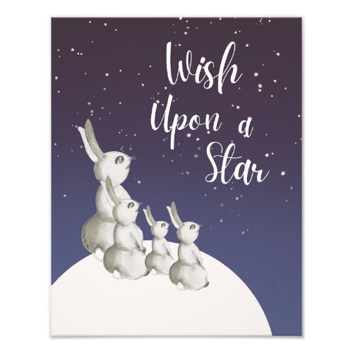 Cute Bunny Rabbit Family Wish Upon a Star Photo Print