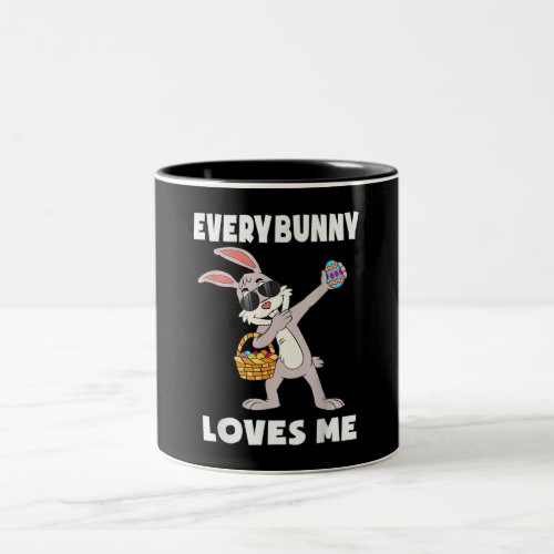 Cute Bunny Rabbit For Boys Girls Everybunny Lover Two_Tone Coffee Mug