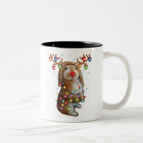 Cute Bunny Rabbit Funny Christmas Holiday Gifts Two_Tone Coffee Mug