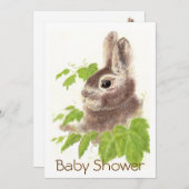 Cute Bunny Rabbit, Garden Animal Baby Shower Invitation (Front/Back)