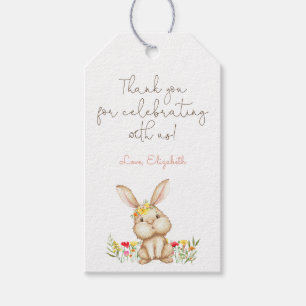 Cute Bunny Rabbit Girl Baby Shower  Gift Tags
