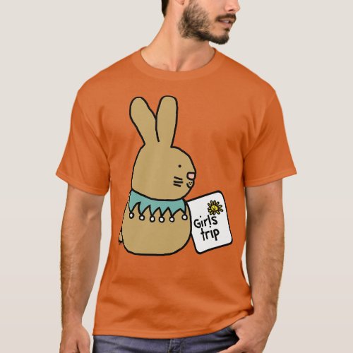 Cute Bunny Rabbit goes on Girls Trip T_Shirt