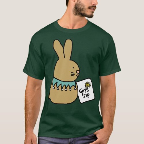 Cute Bunny Rabbit goes on Girls Trip T_Shirt