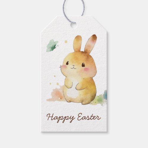 Cute Bunny Rabbit Happy Easter Personalized Gift Tags