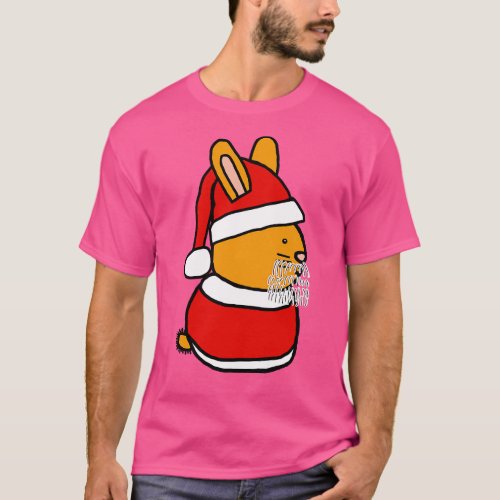 Cute Bunny Rabbit in Santa Suit at Christmas T_Shirt