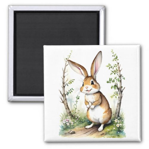 Cute Bunny Rabbit in the Woods Photo Magnet