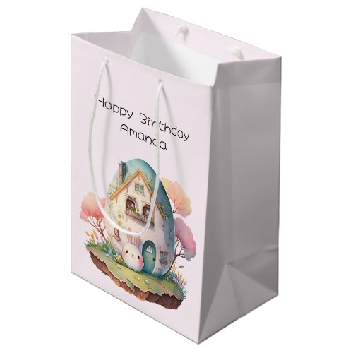 Cute Bunny Rabbit Japanese Kawaii Style Birthday Medium Gift Bag