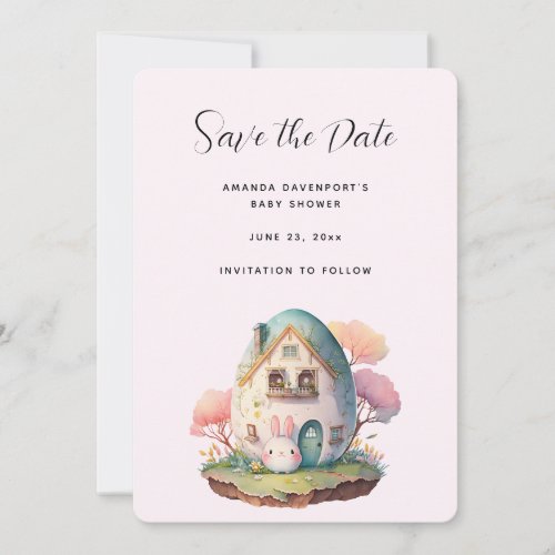 Cute Bunny Rabbit Japanese Kawaii Style Save The Date