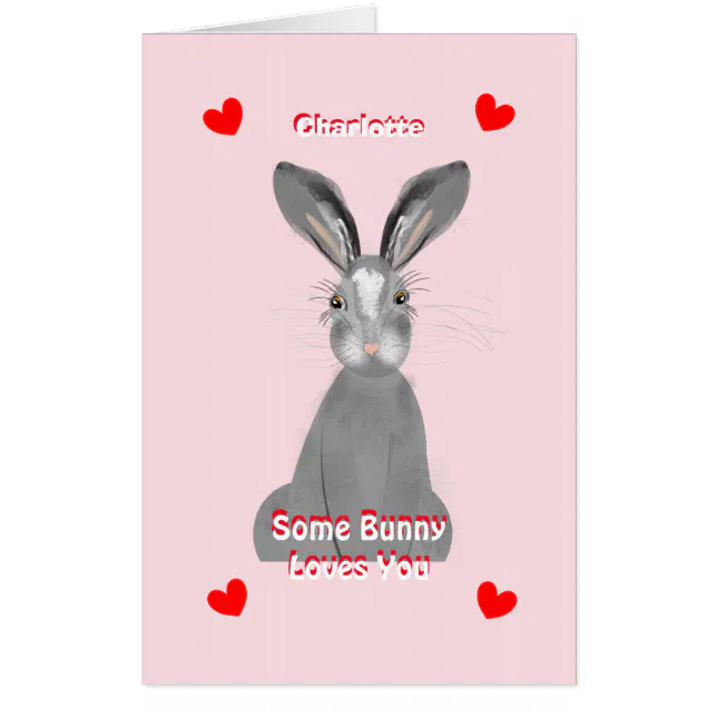 We Love You Rabbit Cute Bunny Rabbit Love You Valentine Card | Zazzle