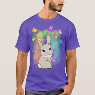 Cute Bunny Rabbit magic dust Colors and Butterflie T-Shirt