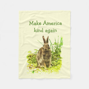 Cute Bunny Rabbit Make America Kind Again Blanket