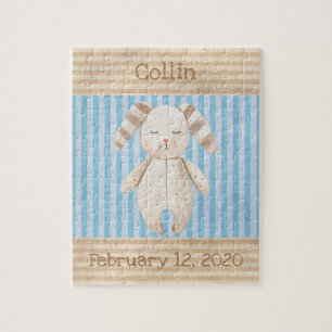 Cute Bunny Rabbit Monogram Fun Jigsaw Puzzle