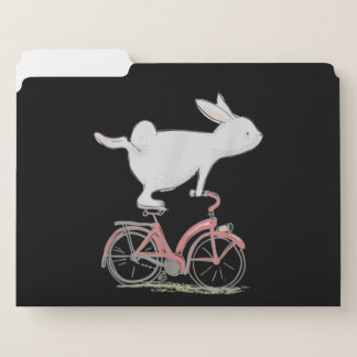 Cute Bunny Rabbit On Bike Cycling Bicycle File Folder