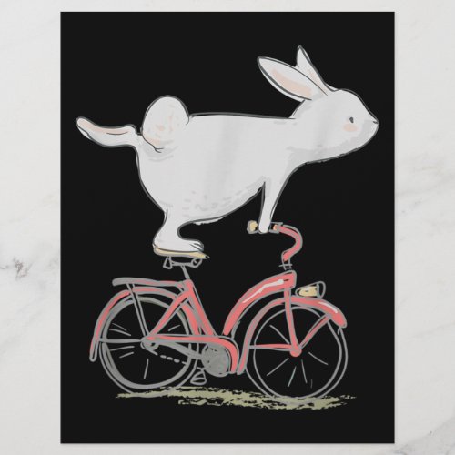 Cute Bunny Rabbit On Bike Cycling Bicycle Letterhead