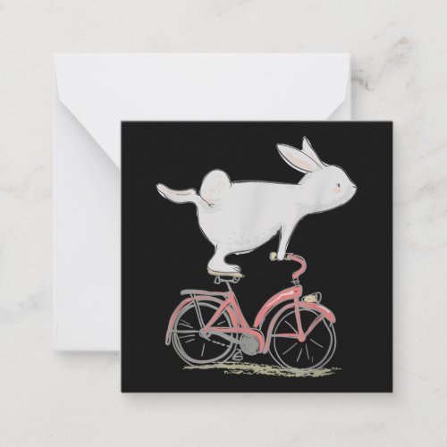 Cute Bunny Rabbit On Bike  Cycling  Bicycle Note Card