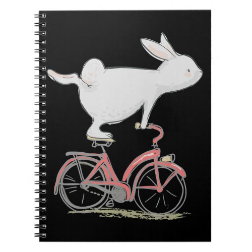 Cute Bunny Rabbit On Bike  Cycling Bicycle Notebook