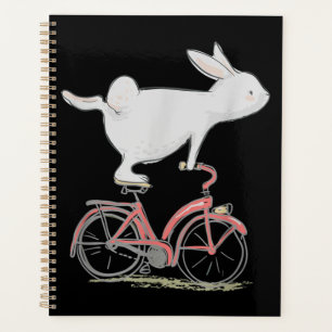 Cute Bunny Rabbit On Bike Cycling Bicycle Planner