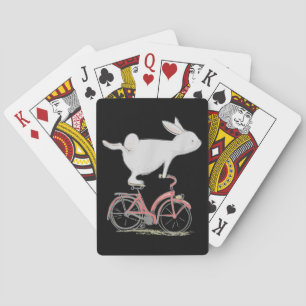 Cute Bunny Rabbit On Bike Cycling Bicycle Poker Cards