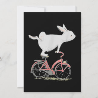 Cute Bunny Rabbit On Bike Cycling Bicycle Thank You Card