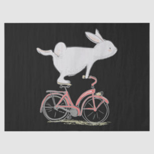 Cute Bunny Rabbit On Bike Cycling Bicycle Tissue Paper