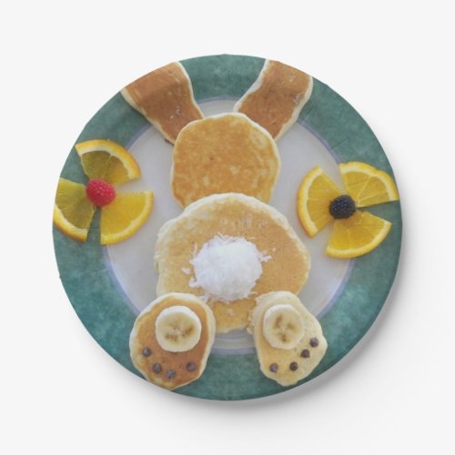 Cute Bunny Rabbit Pancake Easter Brunch Fruit Paper Plates