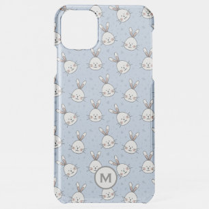 Cute Bunny Rabbit Pattern Blue Personalised iPhone 11 Pro Max Case