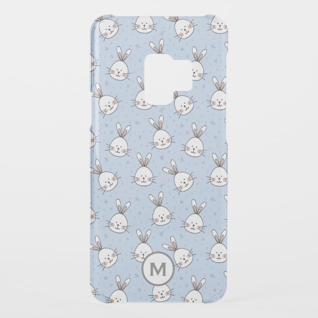 Cute Bunny Rabbit Pattern Blue Personalised Uncommon Samsung Galaxy Case (Back)