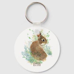 Cute Bunny Rabbit Pet Animal Custom Name Hoodie Bu Keychain