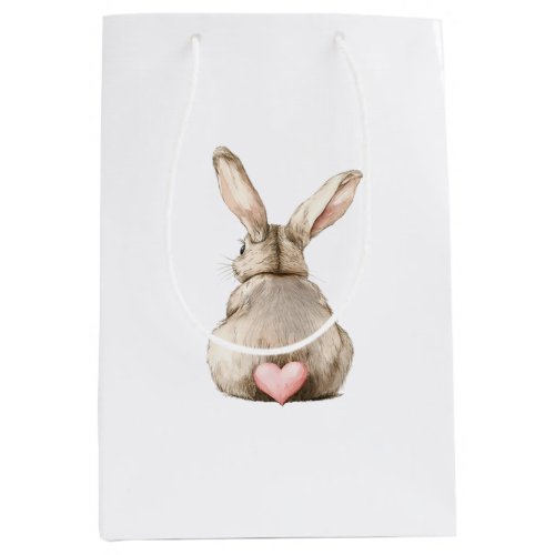 Cute Bunny Rabbit Pink Heart Tail Baby Shower
