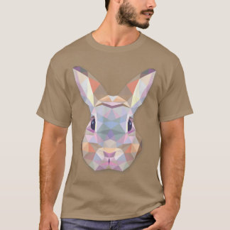 Cute Bunny Rabbit Polygonal Triangles  T-Shirt