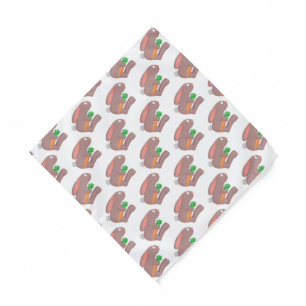 Cute bunny rabbit sitting with carrot cartoon bandana