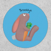 Cute bunny rabbit sitting with carrot cartoon