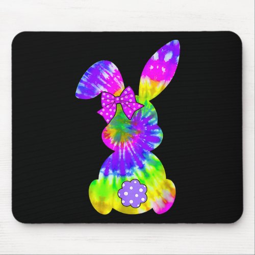 Cute Bunny Rabbit Tie Dye Bow Tie Easter Day  Mouse Pad
