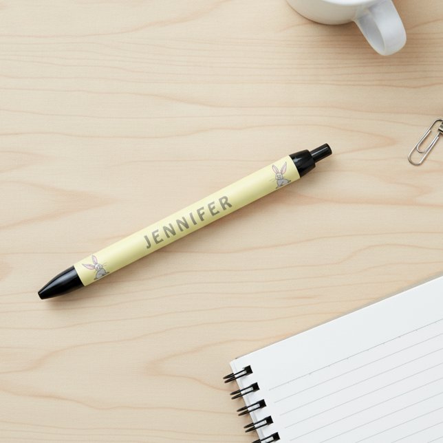 Cute Bunny Rabbit with Custom Name Pen (Cute bunny rabbit pen with custom name.)
