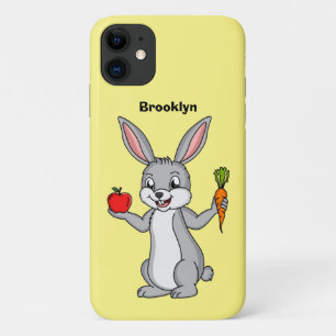 Cute bunny rabbit with vegetables cartoon iPhone 11 case