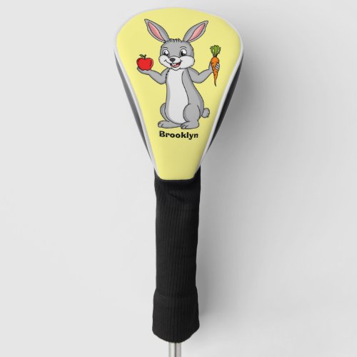 Cute bunny rabbit with vegetables cartoon golf head cover