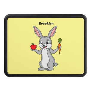 Cute bunny rabbit with vegetables cartoon hitch cover