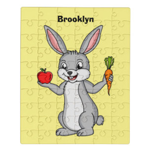 Cute bunny rabbit with vegetables cartoon jigsaw puzzle