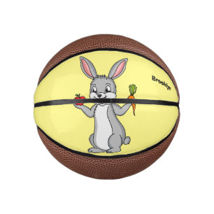 Cute bunny rabbit with vegetables cartoon mini basketball