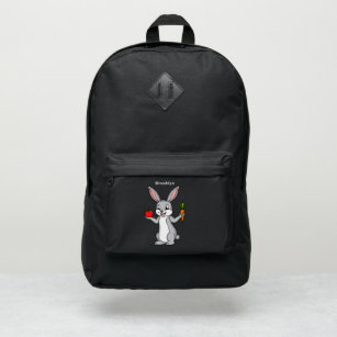 Cute bunny rabbit with vegetables cartoon port authority® backpack