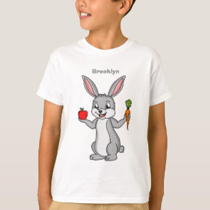 Cute bunny rabbit with vegetables cartoon T-Shirt