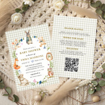 Cute Bunny Rabbit Woodland Baby Shower